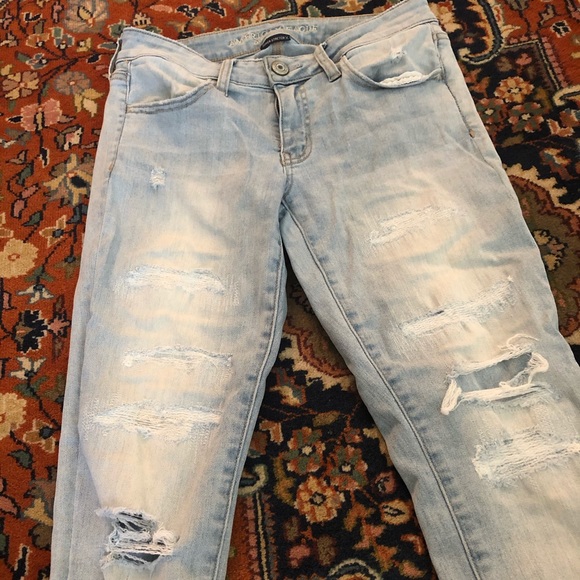 American Eagle Outfitters Denim - America Eagle Super Stretch Frayed Jeans